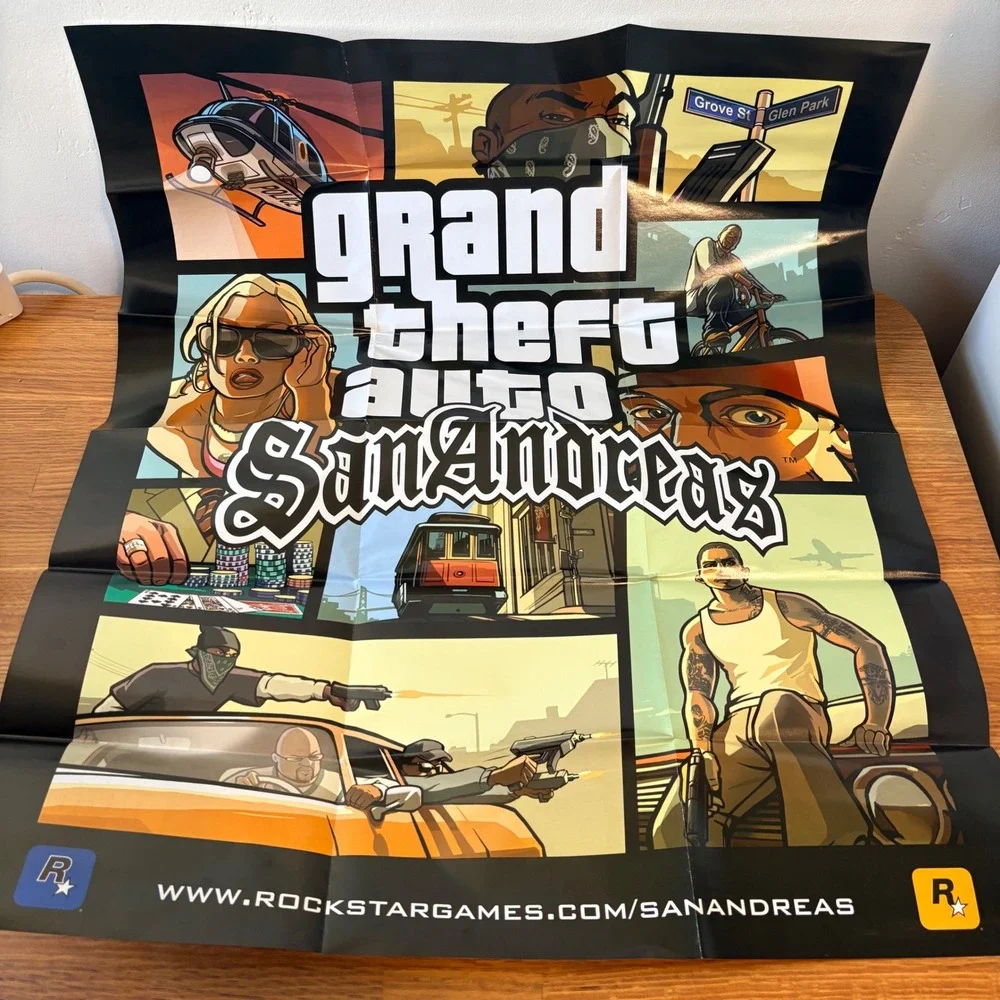 Rockstar Grand Theft Auto San Andreas Map & Manual PS2 Black Label CompleteCIB